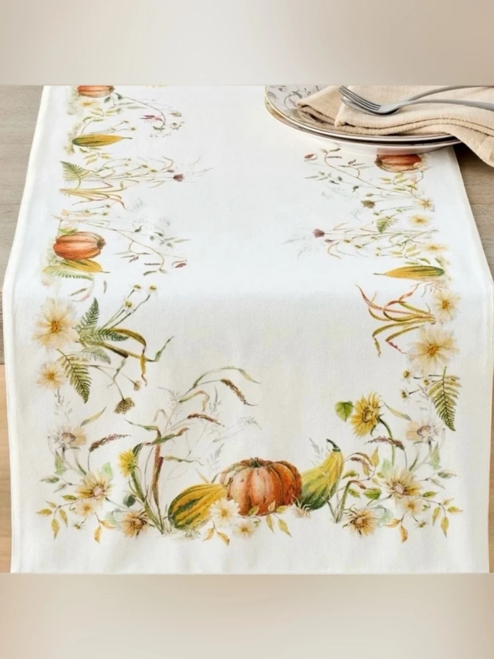 Pottery Barn Bedford Harvest Cotton/Linen Table Runner